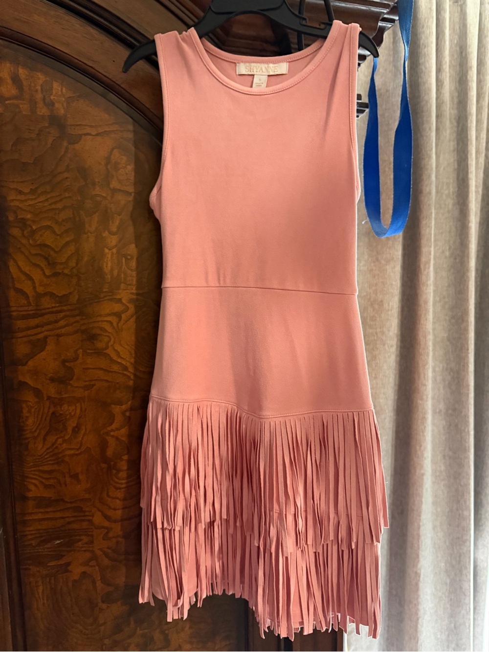 Shyanne Pink Sleeveless Fringe Dress for Kids